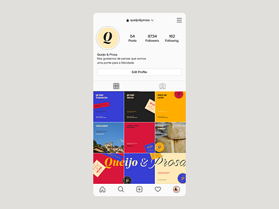 Queijo & Prosa - Instagram Language branding design illustration ipad ipadpro logo social media typography ui ux vector