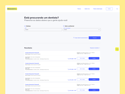 Banco do Brasil - BB Dental - Search app design product design ui ux