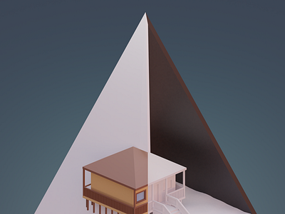 Colorshift Cone (A House) 3d art design graphic design illustration low poly low poly 3d low poly art
