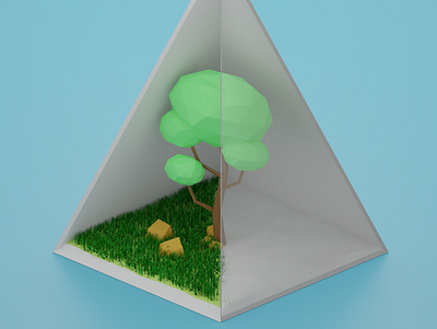 Colorshift Cone (A Tree) 3d art design graphic design illustration low poly low poly 3d low poly art