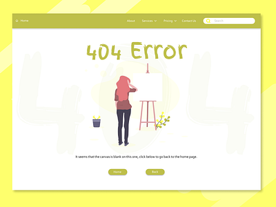 404 Error Page - Artwork Website 404 404 error dailyui008 ui design uiux
