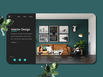 interior design landing page