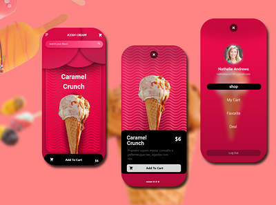 ice cream app app branding design logo ui ux