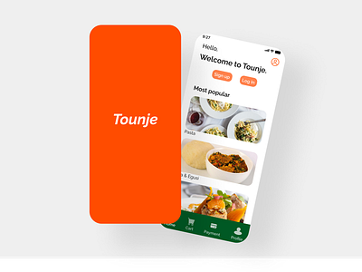 Tounje ( Food Ordering App) design ui uiux uxresearch