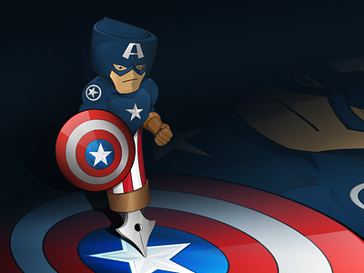 Captain Pen captain america character illustration marvel pens