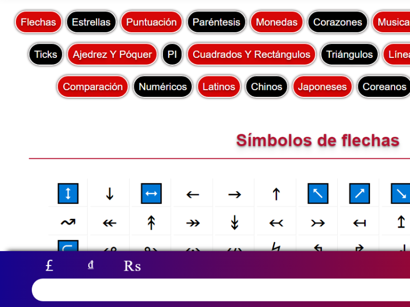 Simbolos Copiar Y Pegar