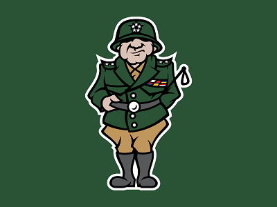 General Patton caricature mascot