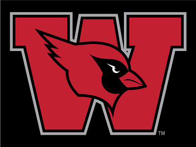 Wesleyan University athletic branding bird cardinal college sports typography