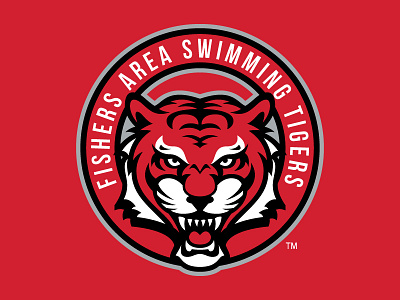 Fishers Area Swimming Tigers athletic branding cat swimming tiger