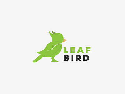 Leafbird bird dual meaning graphic design greenbird leaf logo minimalism