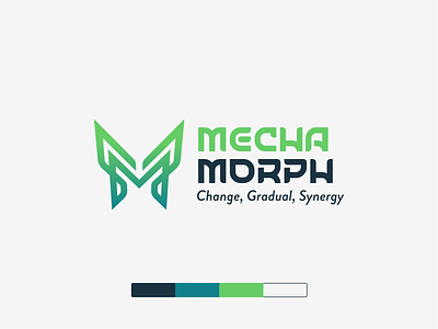 Mechamorph (Mechanic Morphosis) branding butterfly game gradient graphic design green letterlogo logo modernism techno