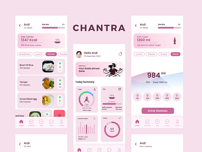 CHANTRA (Lifestyle App) balance branding lifestyle pink ui work life yoga