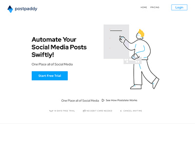 Postpaddy - Landing Page app design ui ux