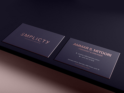 Dark Business Caards, Smplicty Stationary blue branding busines card rose gold stationary