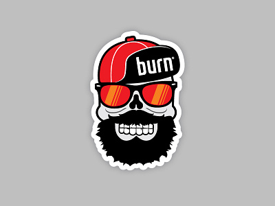 Burn Sticker beard burn cap skull sticker sunglasses vector vinyil