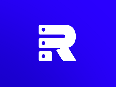 Hosting logo blue emblem hosting icon logo r rack vector