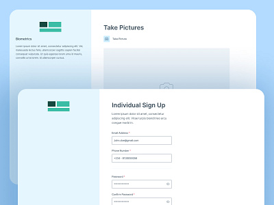 Biometrics & Sign Up Page