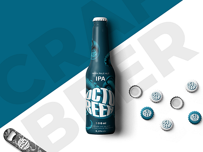 Octo Beer branding creative design graphic design label label design logo pack typography