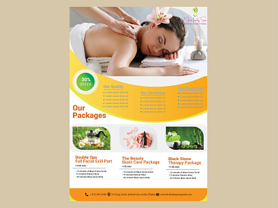 Relaxation And Natural Beauty spa creative flyerdesigne design graphic design illustration natural spa designe spa flyer