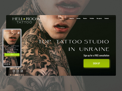 Landing page for Tattoo studio(Redesign concept) design figma landing page redesign typography ui ux webdesign