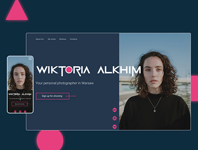 Landing page for a PHOTOGRAPHER figma game of squid font landing page ui unique ux