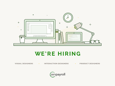 ZenPayroll is Hiring | Interaction, Visual, Product Designers careers design designers hiring product design visual designer zenpayroll