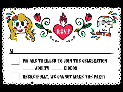 Reception RSVP day of the dead design dia de los muertos dia de muertos digital illustration invitation rsvp sugar skull sugarskull vector