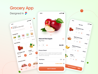 Grocery App ecommerce ui grocery app minimal online shopping ui