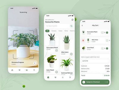 Plant Shop App minimal plant app plant shop ui