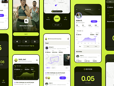 Kappi — Running & Cycling App app branding daily ui illustration mobile mobile app run training ui ui design