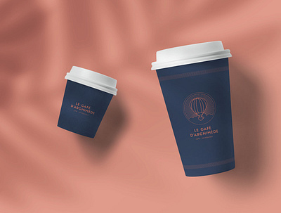 Le Café d'Archimède artisan brand branding coffee creation cup design identity illustration logo
