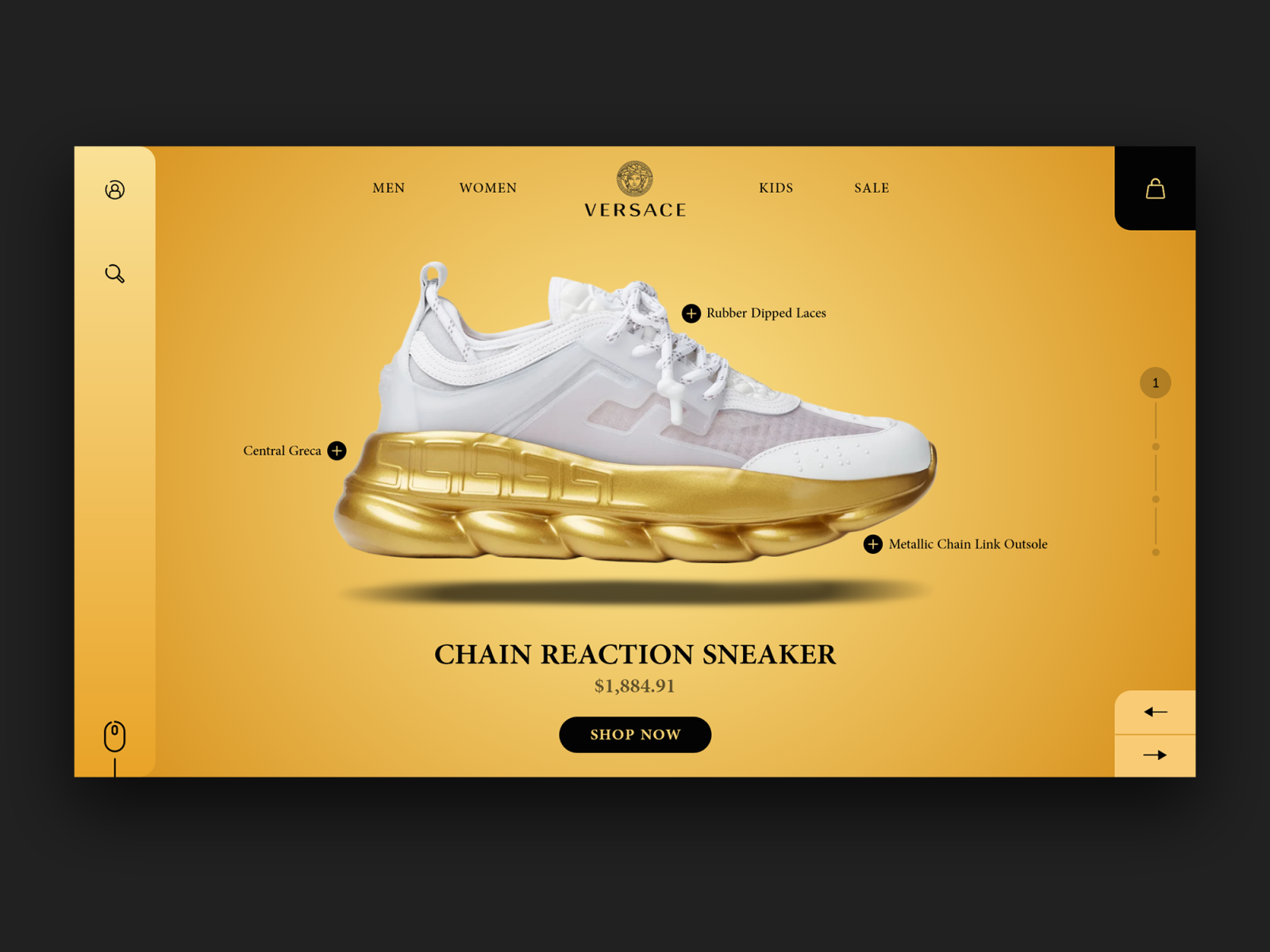 Shop Versace Chain Reaction Sneakers