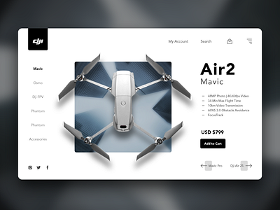 Dji Mavic Air 2 Drone Concept Web Design branding design graphic design illustration jimaar jimaarofficial logo ui ux vector