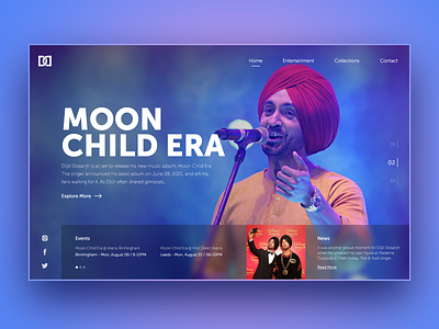 The Superstar The Diljit Dosanjh concept web design