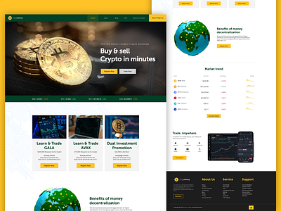 Cryptoncy website design of Crypto trading platform bitcoins branding crypto cryptocurrency cryptotrading design graphic design illustration jimaarofficial logo trade typography ui ux vector