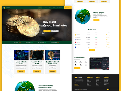 Cryptoncy website design of Crypto trading platform