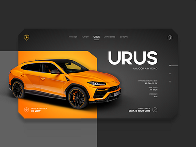 Lamborghini Urus Concept Website Design