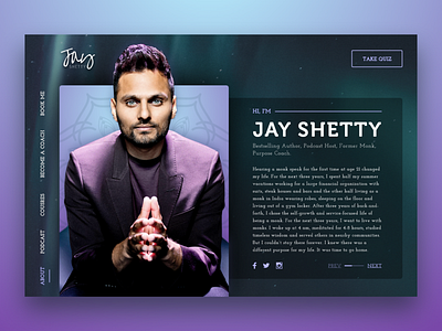 Concept Website Design of Jay Shetty 3d animation app branding design graphic design illustration jay shetty logo minimal motion graphics typography ui ux vector web website