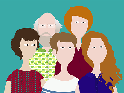 The Family family group illustration people portrait profile