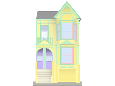 San Francisco house architecture building home house illustration san francisco window