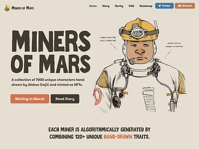 Miners of Mars - Figma + Webflow design figma homepage nft ux uxdesign webflow