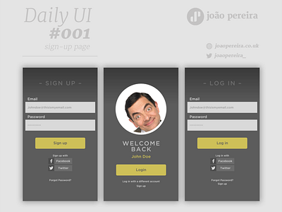 Daily Ui #001 - Sign-up page 001 dailyui design login signup ui