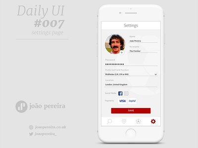 Daily Ui 007 - Settings Page