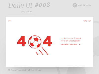 Daily Ui 008 404 branding dailyui design error page flat football illustration not found ui ux vector web