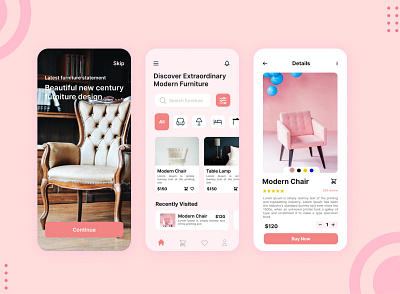 Furniture e-commerce App app app design chair clean e commerce e commerce app e shop furniture app ios marketplace minimalist online store product design property ui design ux