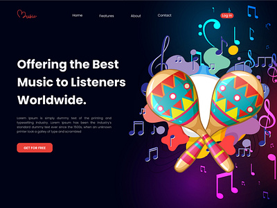 Music Website Header UI Design