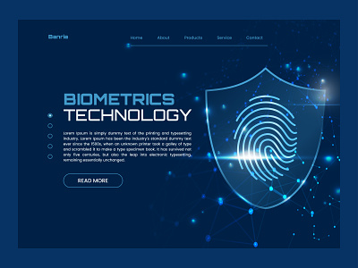 BIOMETRIC TECNOLOGY WEBSITE HEADER UI DESIGN 5g biometric biometric tecnology data fingerprint graphic design header new generation security tecnology ui webite