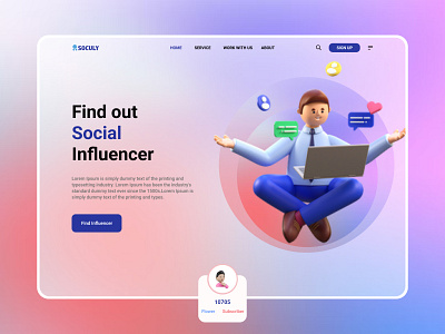 Social Influence Header Design design figma header design marketplace minimalist social influence social work ui design ui interface ui ux web web design