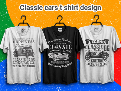 Classic cars t shirt design