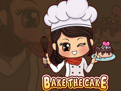 Bake The Cake Logo art baker branding design graphic design icon illustration logo mascot photoshop vector